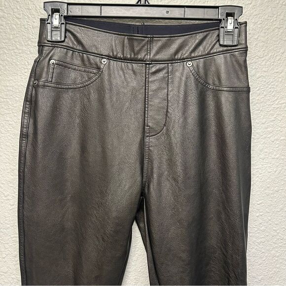 Spanx Leather-Like Ankle Skinny Pant Luxe Black Size XS TP - Picture 16 of 16
